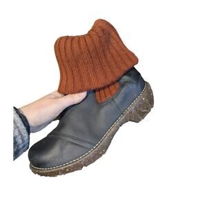 El Naturalista Yggdrasil Boots Leather Knit  Size 9